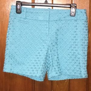 LOFT Eyelet Blue Riviera Shorts Size 0